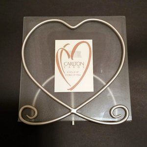 NEW Heart Glass Picture Frame, Silver-tone & Glass, Gift-Boxed